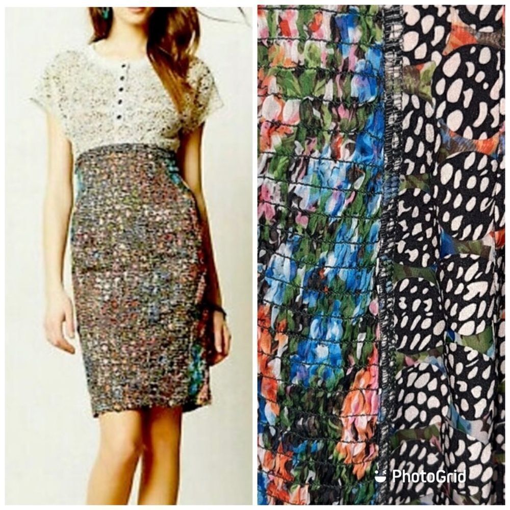 Anthropologie Beguile Byron Lars Lace Sheath Pencil Study Dress Size 0